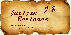 Julijan Barlovac vizit kartica